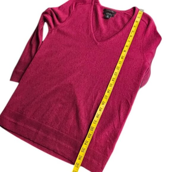 Tahari Womens 100% 2 Ply Cashmere V-Neck Long Sleeve Shirt, Purple, Size Small - Picture 5 of 8